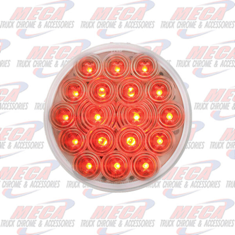 LED 4'' CLEAR RED W/ GROTE PLUG