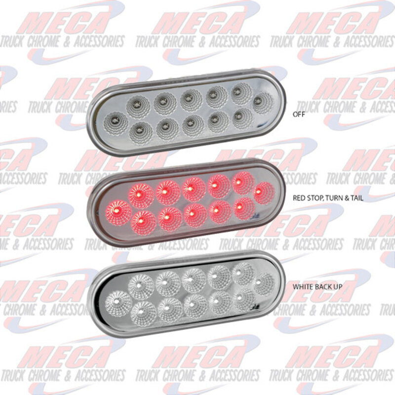 LED LIGHT OVAL RED & WHITE DUAL REVOLUTION FOR TAIL & BACK UP