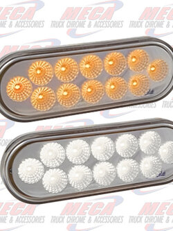 LED LIGHT OVAL AMBER & WHITE FOR TURN & SPOT