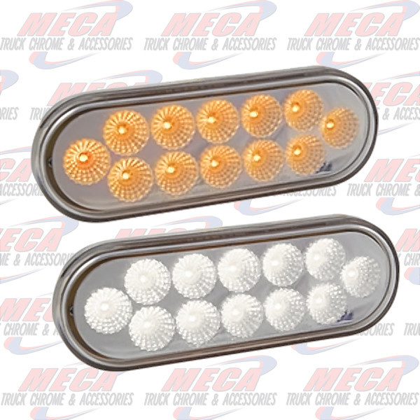 LED LIGHT OVAL AMBER & WHITE FOR TURN & SPOT