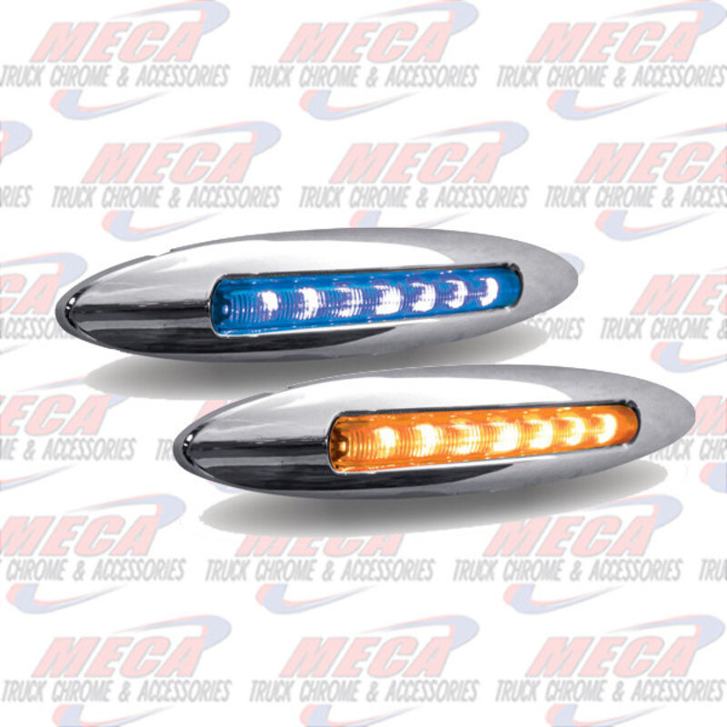 LED FLATLINE SLIM 6" DUAL AMBER TURN/BLUE MARKER