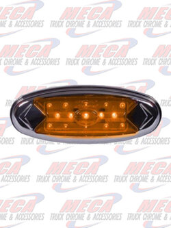Stainless Steel Pete Light - Oval CM Amber