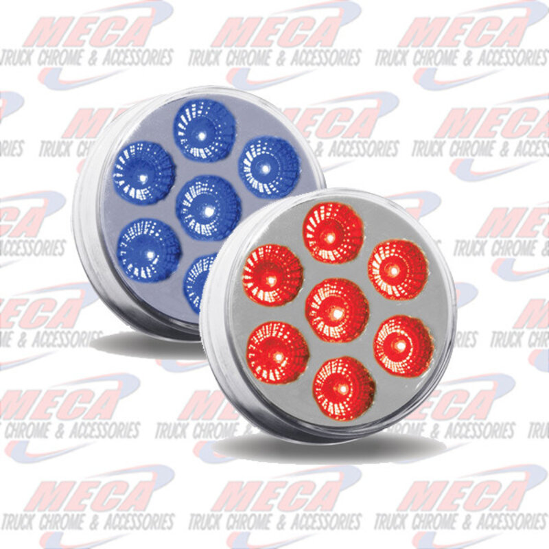 LED 2'' DUAL REVOLUTION 7 DIODES RED/BLUE