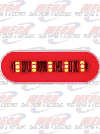 LED OVAL HALO LIGHT RED & CLEAR RED