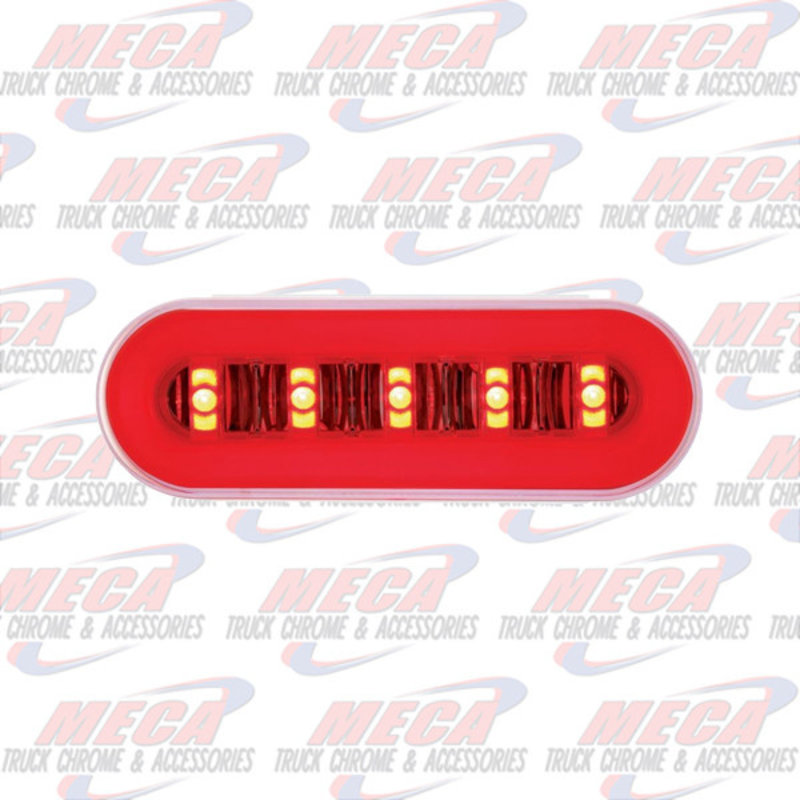 LED OVAL HALO LIGHT RED & CLEAR RED