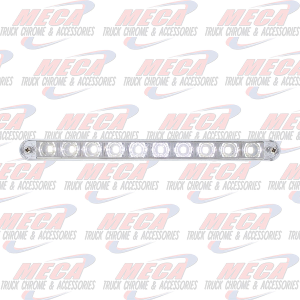 10 LED 9" LIGHT BAR WHITE W/ CHROME PLASTIC BEZEL