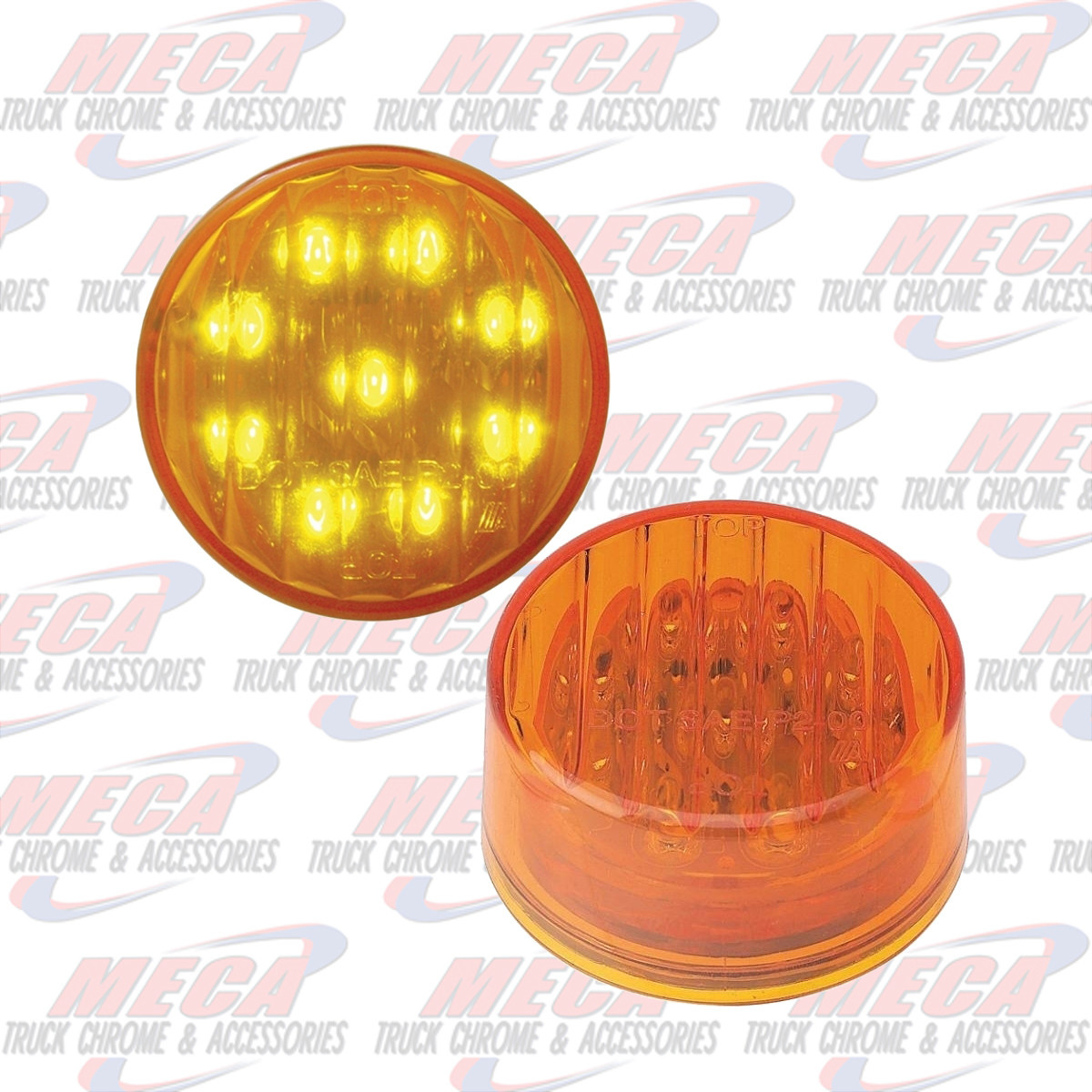 2'' LED AMBER 9 DIODES MARKER LIGHT RIBBED