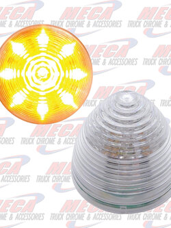 2'' LED AMBER CLEAR BEEHIVE 9 DIODES MARKER LIGHT