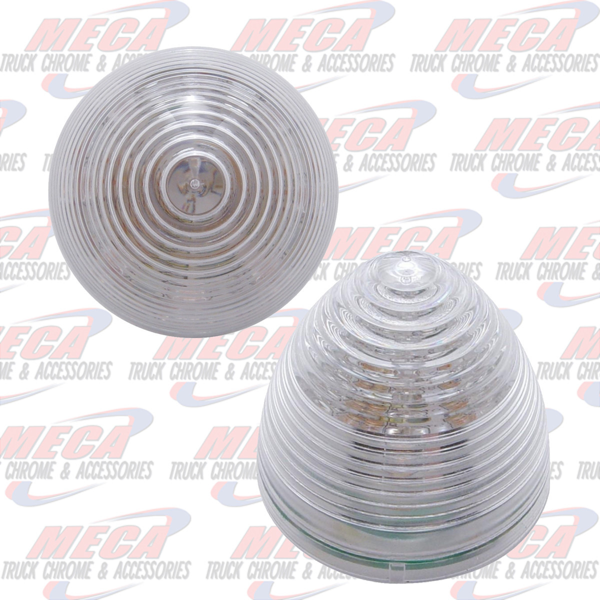 2'' LED RED CLEAR BEEHIVE 9 DIODES MARKER LIGHT