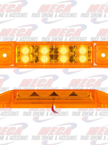 6"L RECT. PEARL AMBER/AMBER 8 LED LIGHT, HIGH/LOW 3 WIRES