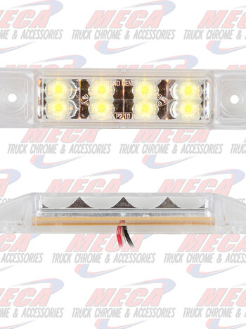 6"L RECT. PEARL AMBER/CLEAR 8 LED LIGHT, HIGH/LOW 3 WIRES