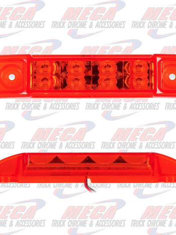 6"L RECT. PEARL RED/RED 8 LED LIGHT, HIGH/LOW 3 WIRES