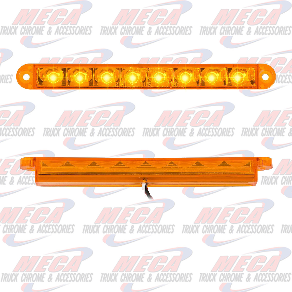 6-1/2" PEARL AMBER/AMBER 8LED LIGHT BAR, 3 WIRES