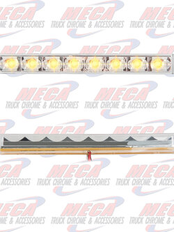 6-1/2" PEARL AMBER/CLEAR 8LED LIGHT BAR, 3 WIRES