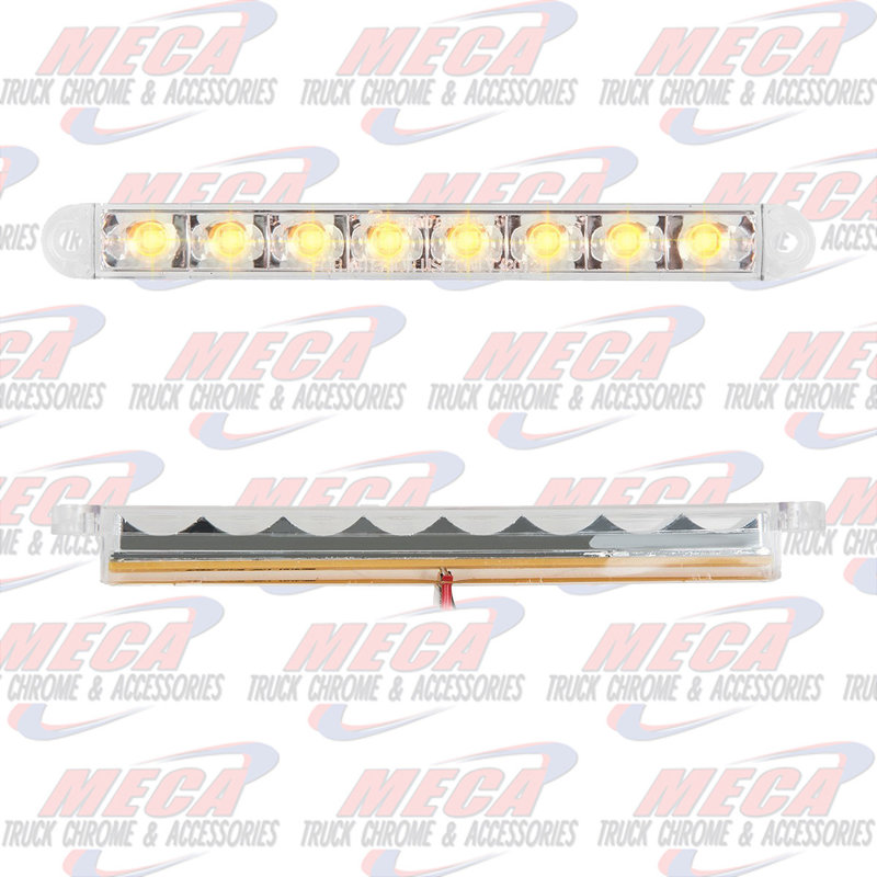 6-1/2" PEARL AMBER/CLEAR 8LED LIGHT BAR, 3 WIRES