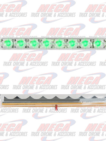 6-1/2" PEARL GREEN/CLEAR 8LED LIGHT BAR, 3 WIRES