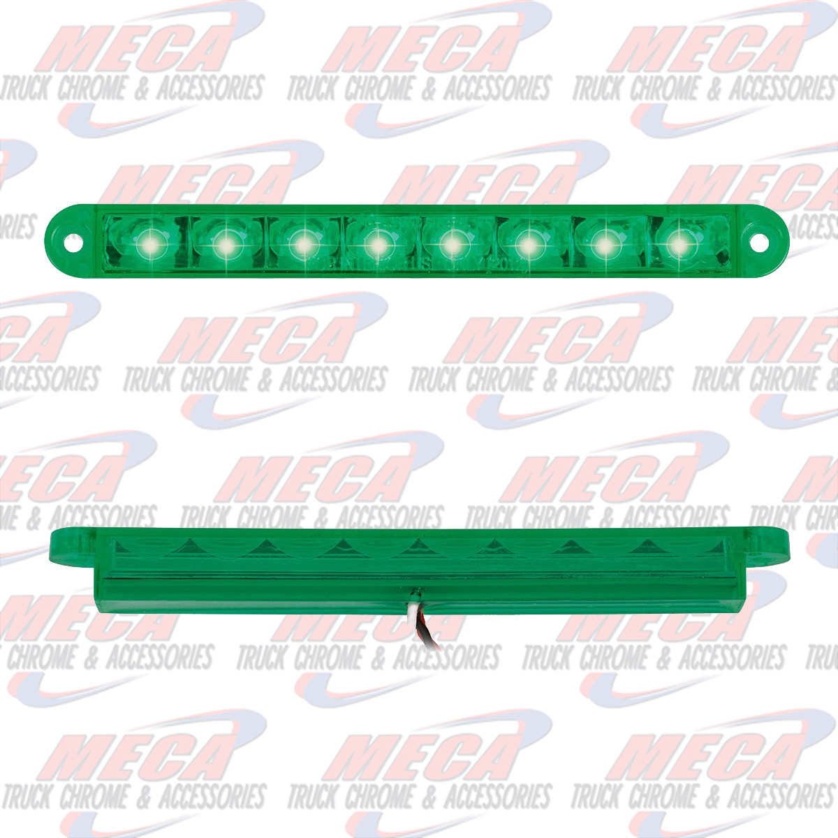 6-1/2" PEARL GREEN/GREEN 8LED LIGHT BAR, 3 WIRES
