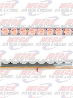6-1/2" PEARL RED/CLEAR 8LED LIGHT BAR, 3 WIRES