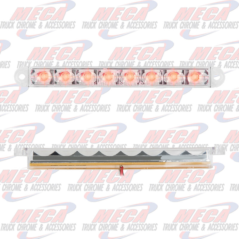 6-1/2" PEARL RED/CLEAR 8LED LIGHT BAR, 3 WIRES