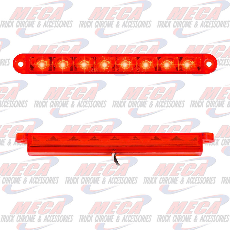 6-1/2" PEARL RED/RED 8LED LIGHT BAR, 3 WIRES