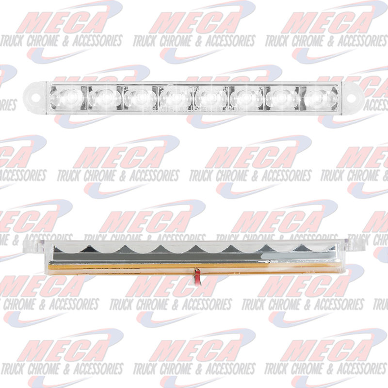 6-1/2" PEARL WHITE/CLEAR 8LED LIGHT BAR, 3 WIRES
