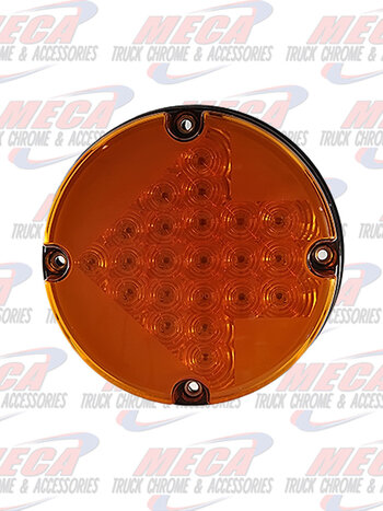 7" LED FOR BUSES AMBER WITH ARROW DESIGN INSIDE
