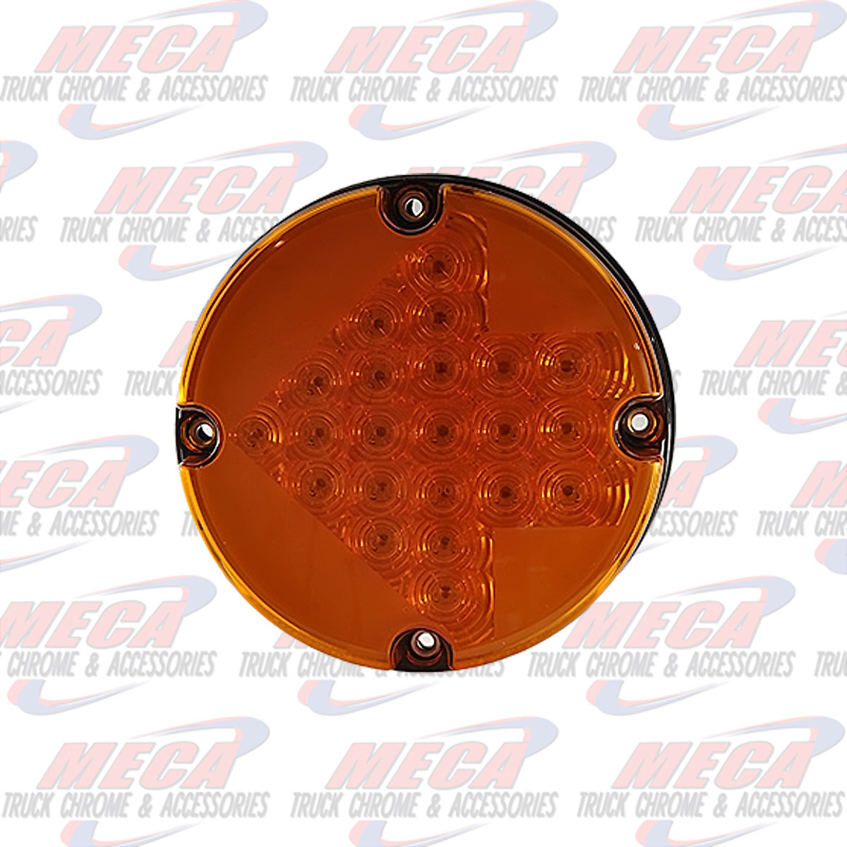 7" LED FOR BUSES AMBER WITH ARROW DESIGN INSIDE