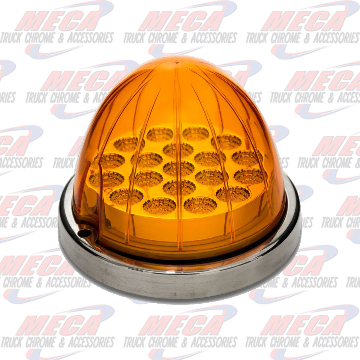 AMBER WATERMELON LED W/ REFLECTOR CUP & LOCK RING