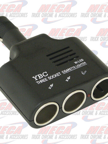 L-TURN 12V CIGARETTE POWER SOCKET ADAPTER, 3 PORTS