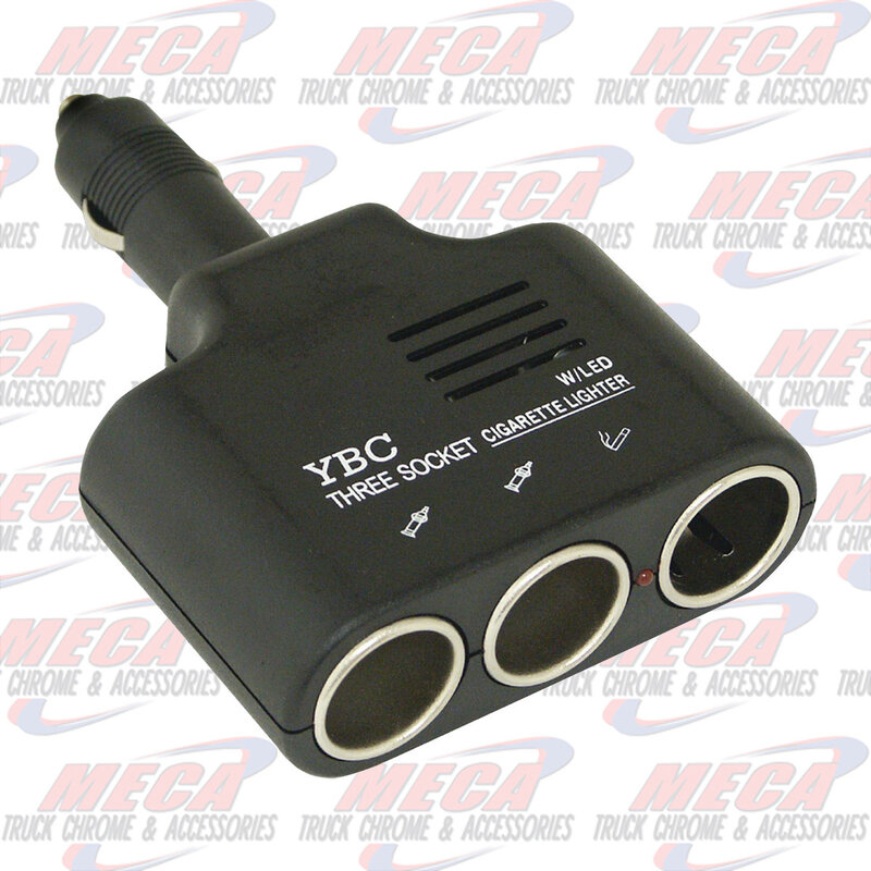 L-TURN 12V CIGARETTE POWER SOCKET ADAPTER, 3 PORTS