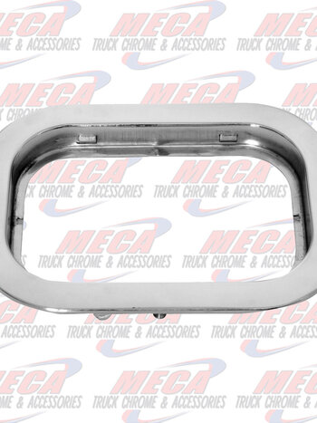 S.S. FLANGE MOUNT BEZEL W/ 4 STUDS FOR RECTANGULAR LIGHT