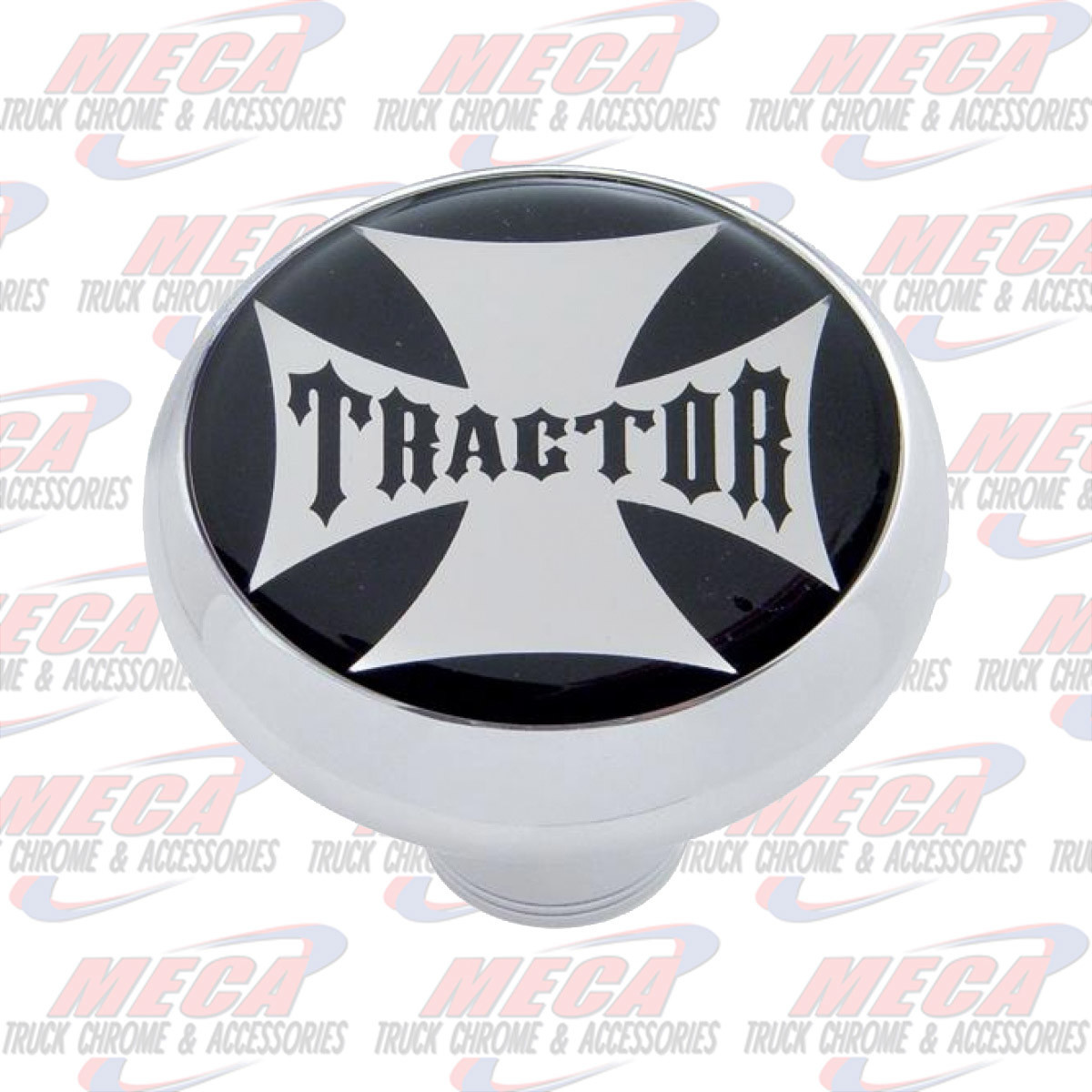 BRAKE KNOB TRACTOR W/ STICKER BLACK MALTESE CROSS
