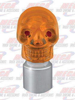 CR. CAP & AMBER PLASTIC SKULL FOR 1" BUMPER GUIDE