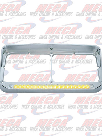 CHROME HDLT BEZEL W/ AMBER CLEAR LED'S & VISOR