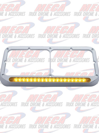 CHROME HDLT BEZEL W/ AMBER LED W/O VISOR