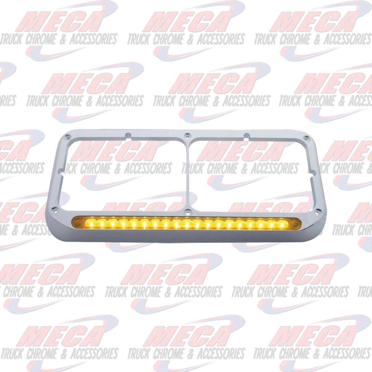 CHROME HDLT BEZEL W/ AMBER LED W/O VISOR