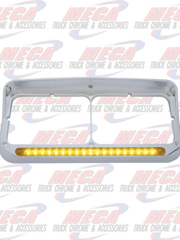 CHROME HDLT BEZEL W/ AMBER REFLECTOR LED'S & VISOR