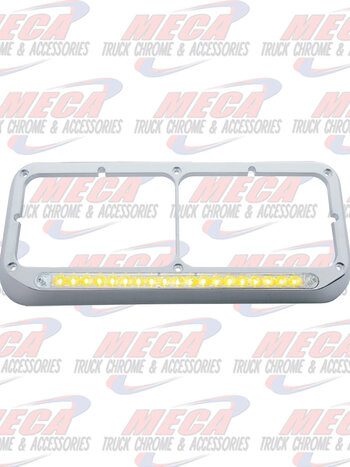 CHROME HDLT BEZEL W/ CLR AMBER LED W/O VISOR