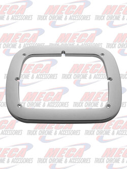 CHROME HEADLIGHT BEZEL 1 LIGHT RECT W/O VISOR