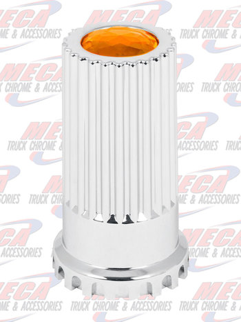 CR. PL. 33MMX-4"H PUSH-ON BULLET FLAT CVR W/AMBER JEWEL