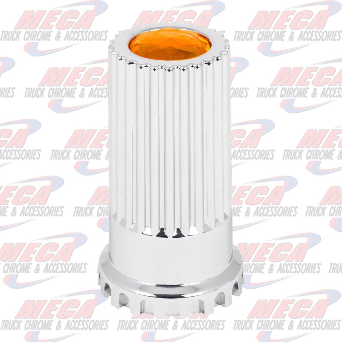 CR. PL. 33MMX-4"H PUSH-ON BULLET FLAT CVR W/AMBER JEWEL