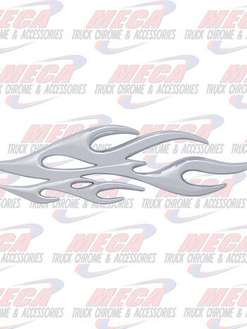 CHROME PLASTIC FLAME ACCENT 7-3/4" X 2-1/4" LEFT