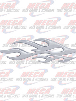 CHROME PLASTIC FLAME ACCENT 7-3/4" X 2-1/4" RIGHT