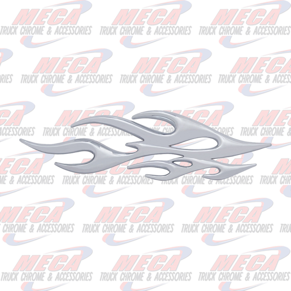 CHROME PLASTIC FLAME ACCENT 7-3/4" X 2-1/4" RIGHT