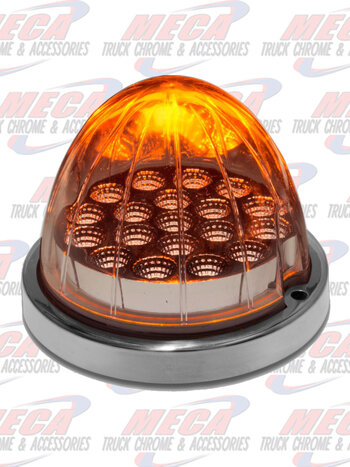 CLEAR AMBER WATERMELON LED W/ REFLECTOR CUP & LOCK