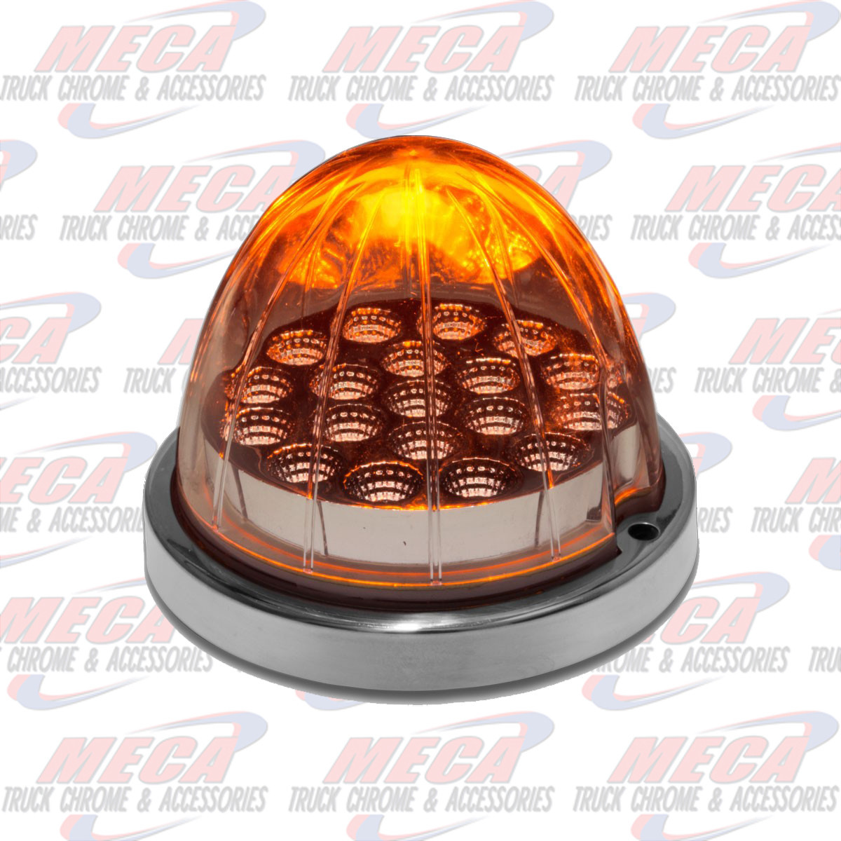 CLEAR AMBER WATERMELON LED W/ REFLECTOR CUP & LOCK