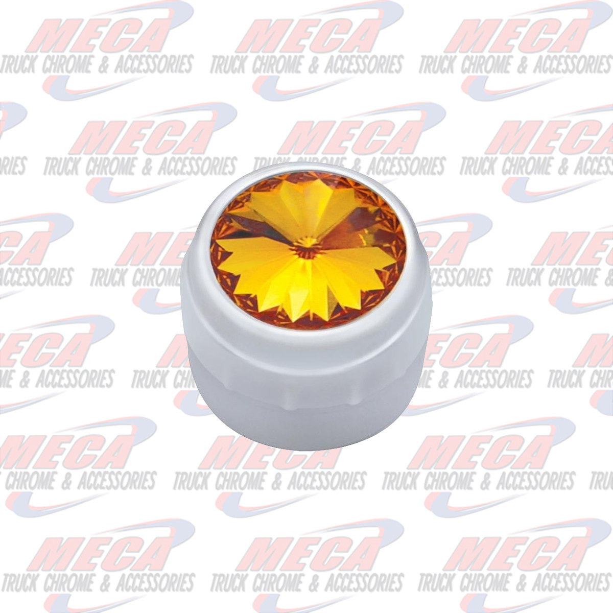 DELPHI RADIO KNOB CHROME AMBER