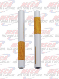 DOOR LOCK KNOB CHROME/WALNUT TUBE (2/CARD)