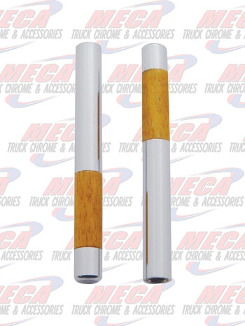 DOOR LOCK KNOB CHROME/WALNUT TUBE (2/CARD)