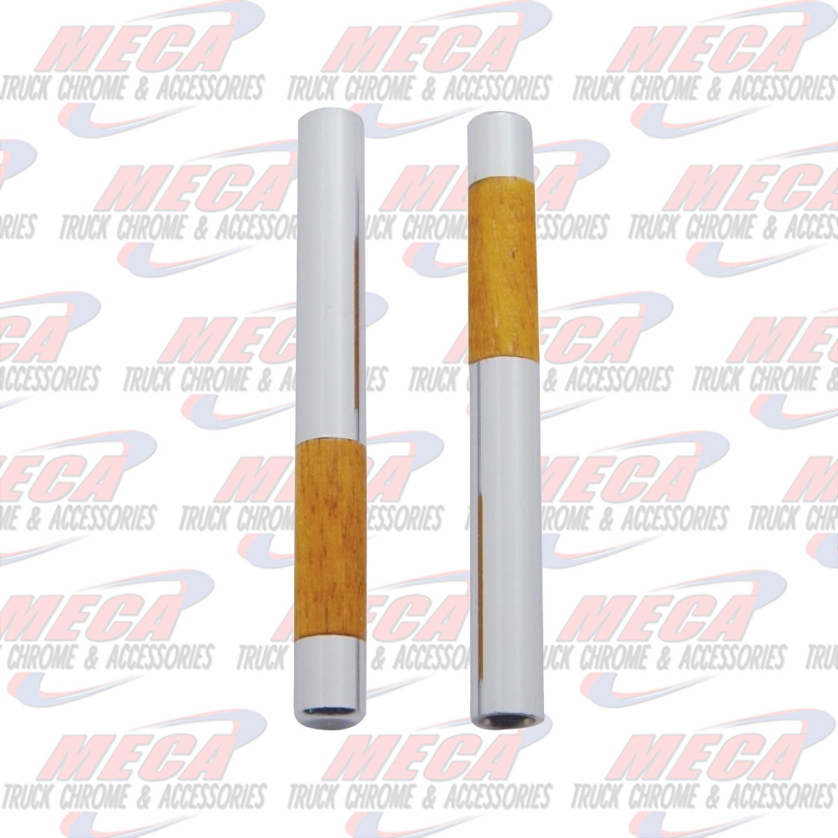 DOOR LOCK KNOB CHROME/WALNUT TUBE (2/CARD)